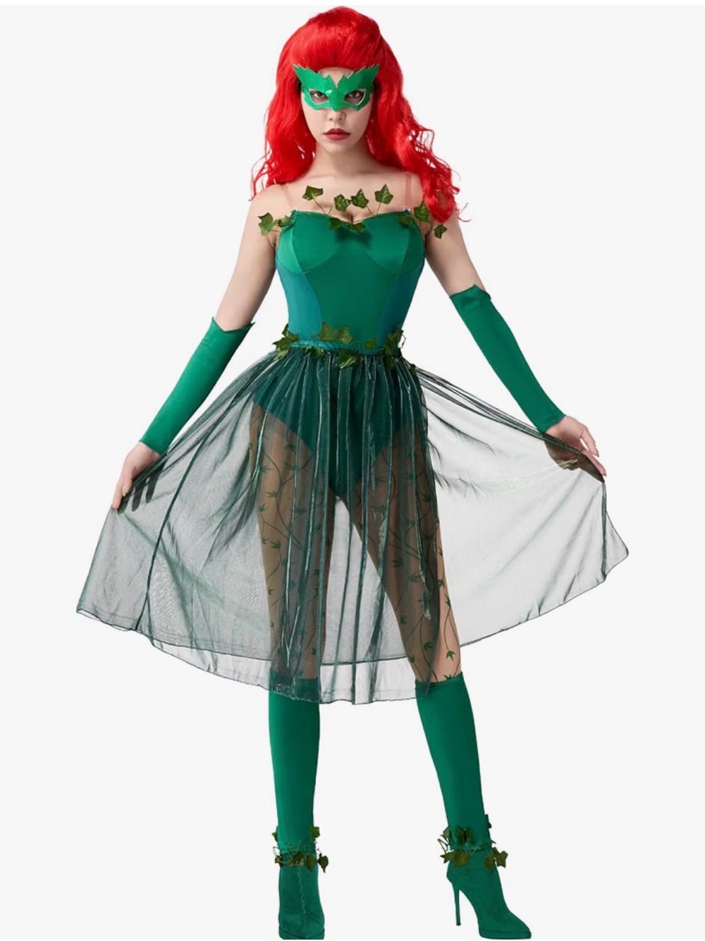 9 Pcs POISON Ivy Costume, Women’s Medium